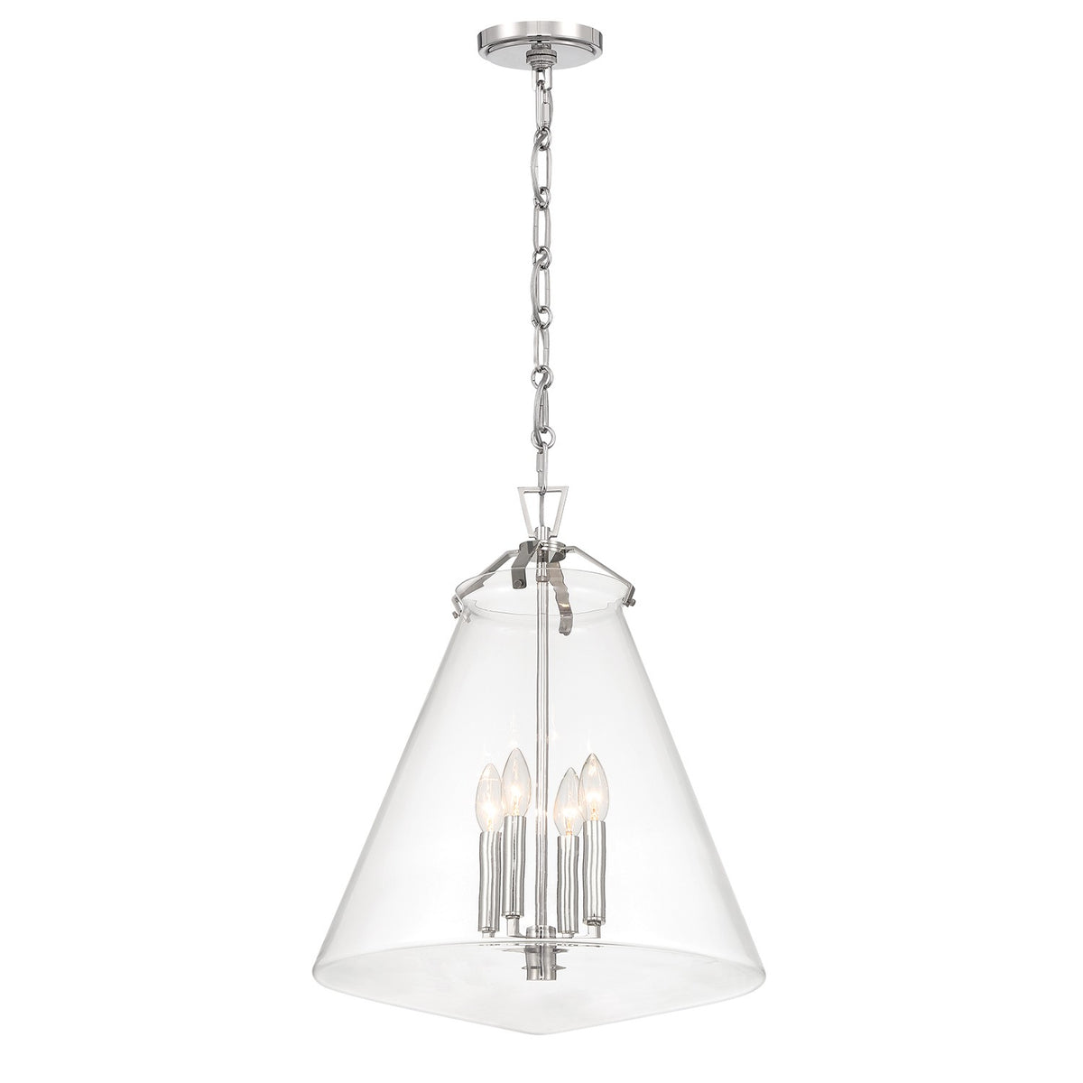 Crystorama - VSS-7018-PN - Quatre lampes Suspension - Voss - Nickel poli