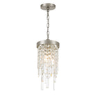 Crystorama - WIN-210-SA-CL-MWP - Une lumière mini Suspension - Winfield - Argent antique