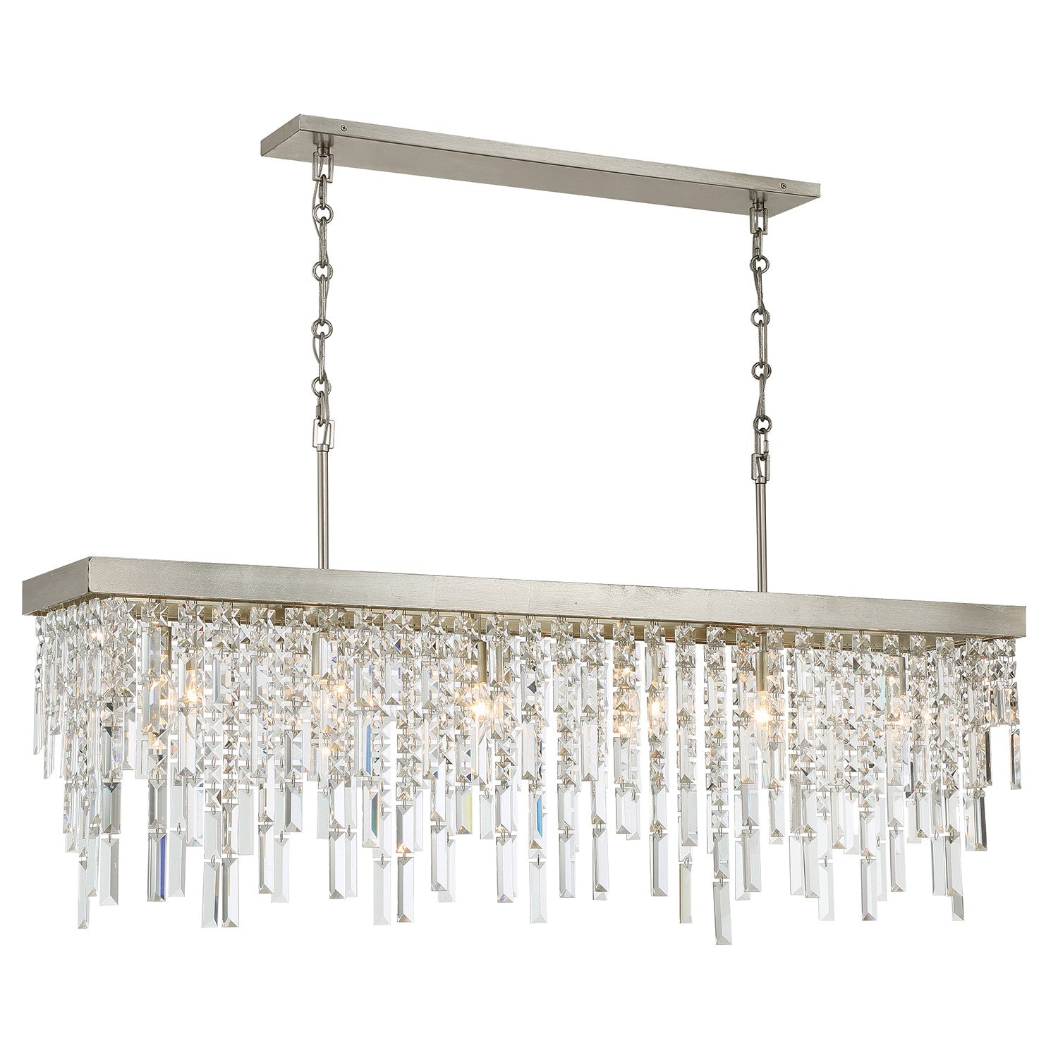 Crystorama - WIN-217-SA-CL-MWP - Six lampes linéaires Suspendu - Winfield - Argent antique