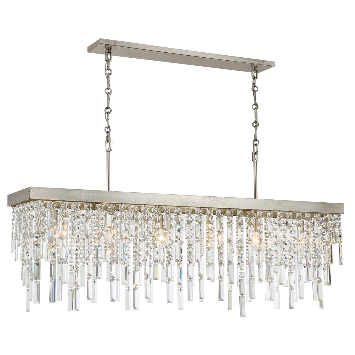 Crystorama - WIN-217-SA-CL-MWP - Six lampes linéaires Suspendu - Winfield - Argent antique