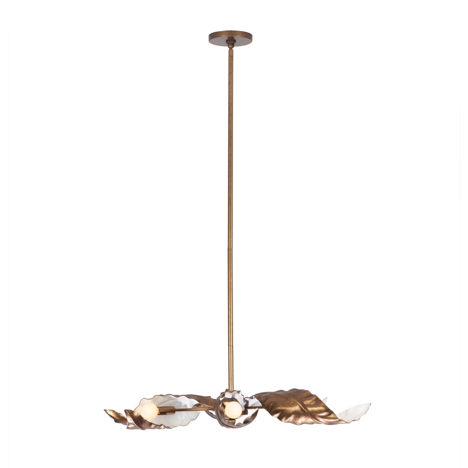 Kalco - 525556PABW - Six Light Chandelier - SPIRA - Pearlized Antique Brass W/ White