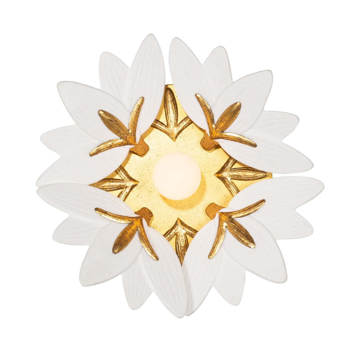 Kalco - 525621OL - Une lampe Murale - BLOOM - Feuille d'or oxydée