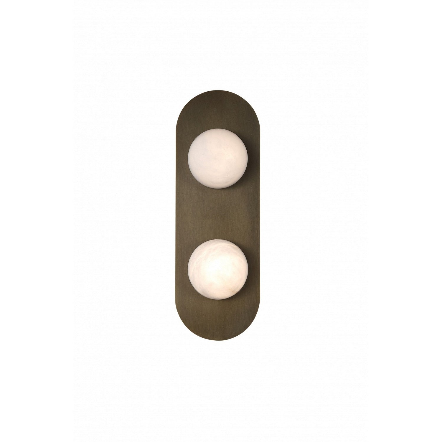 Éclairage d'avenue - HF2952-AB - LED Murale - Sedona - Alabaster / Laiton vieilli