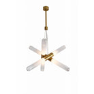 Éclairage d'avenue - HF7433-AB - Six lampes Suspension - Tribeca - Laiton vieilli
