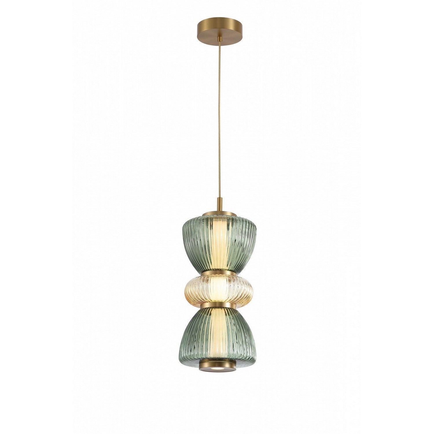 Éclairage d'avenue - HF8970-GYG - LED Suspension - Bois de rose - Laiton vieilli