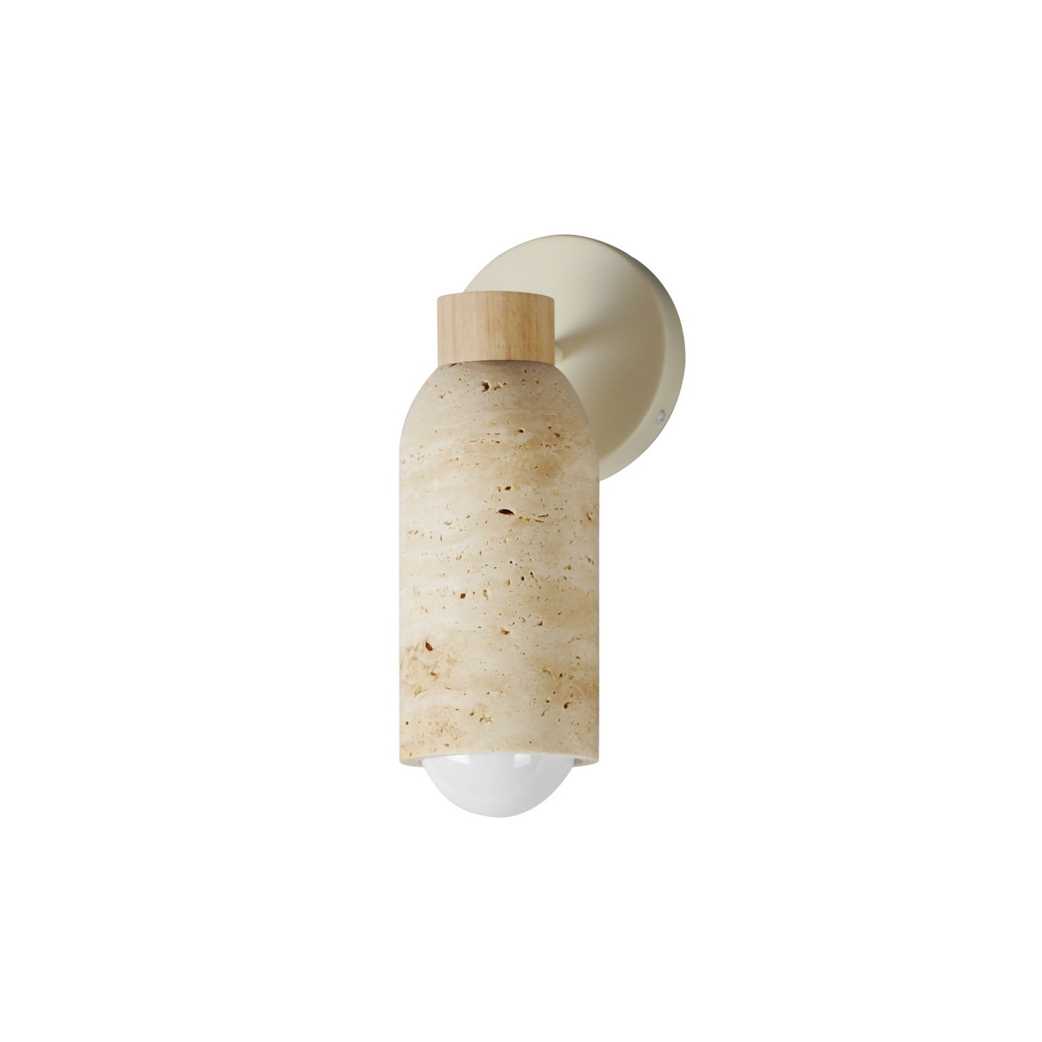 Maxim Lighting 10621TVOY Pompeii Wall Sconce in Travertine / Oyster