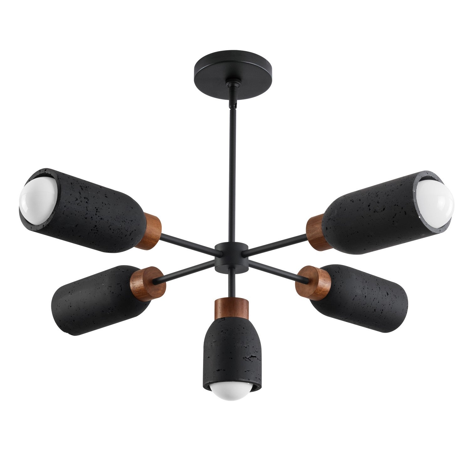 Luminaire Maxim Lighting 10625LVBK Pompeii à 5 lampes Suspension en lave / noir