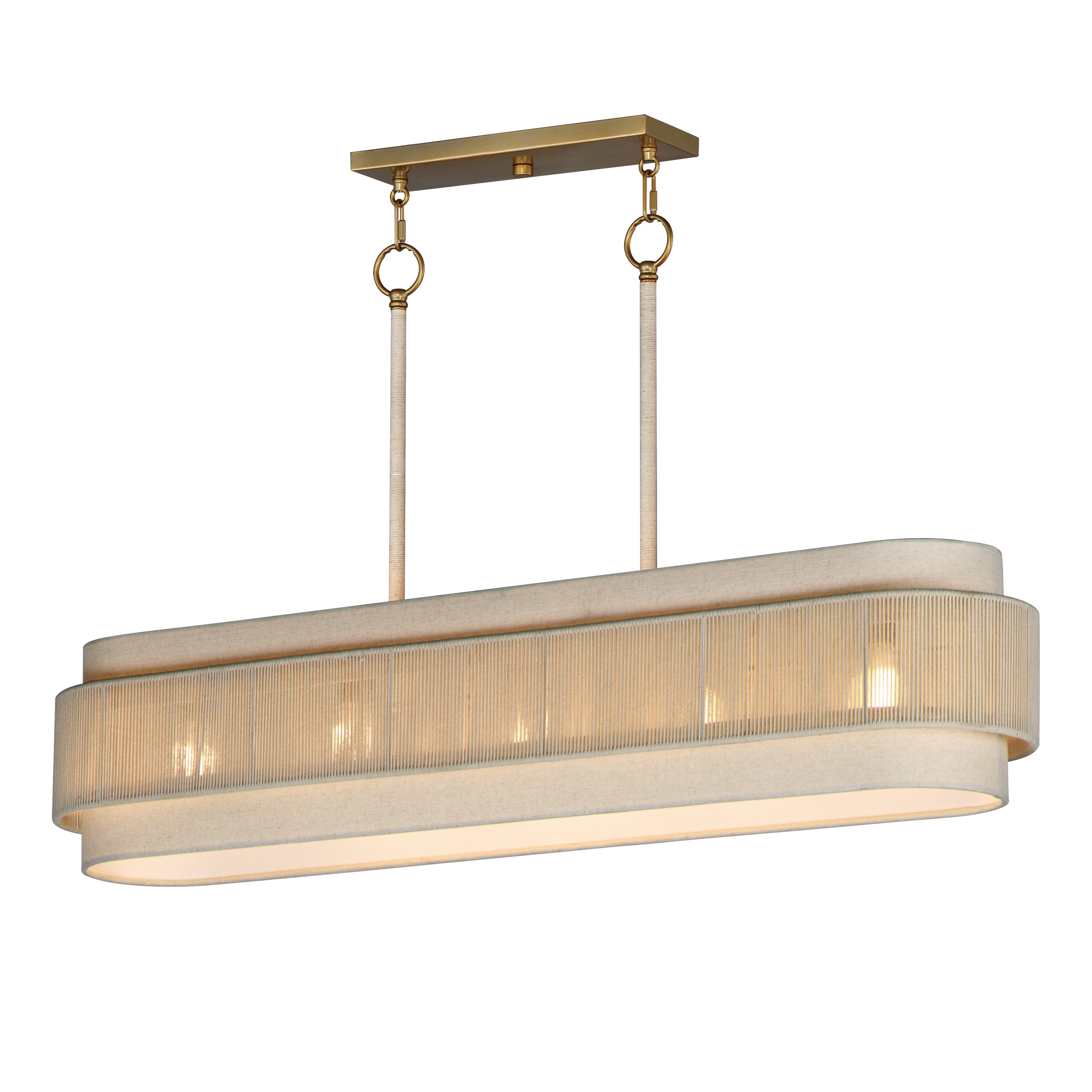 Maxim Lighting 12815OFNAB Seacliff linéaire Suspendu en naturel Laiton vieilli