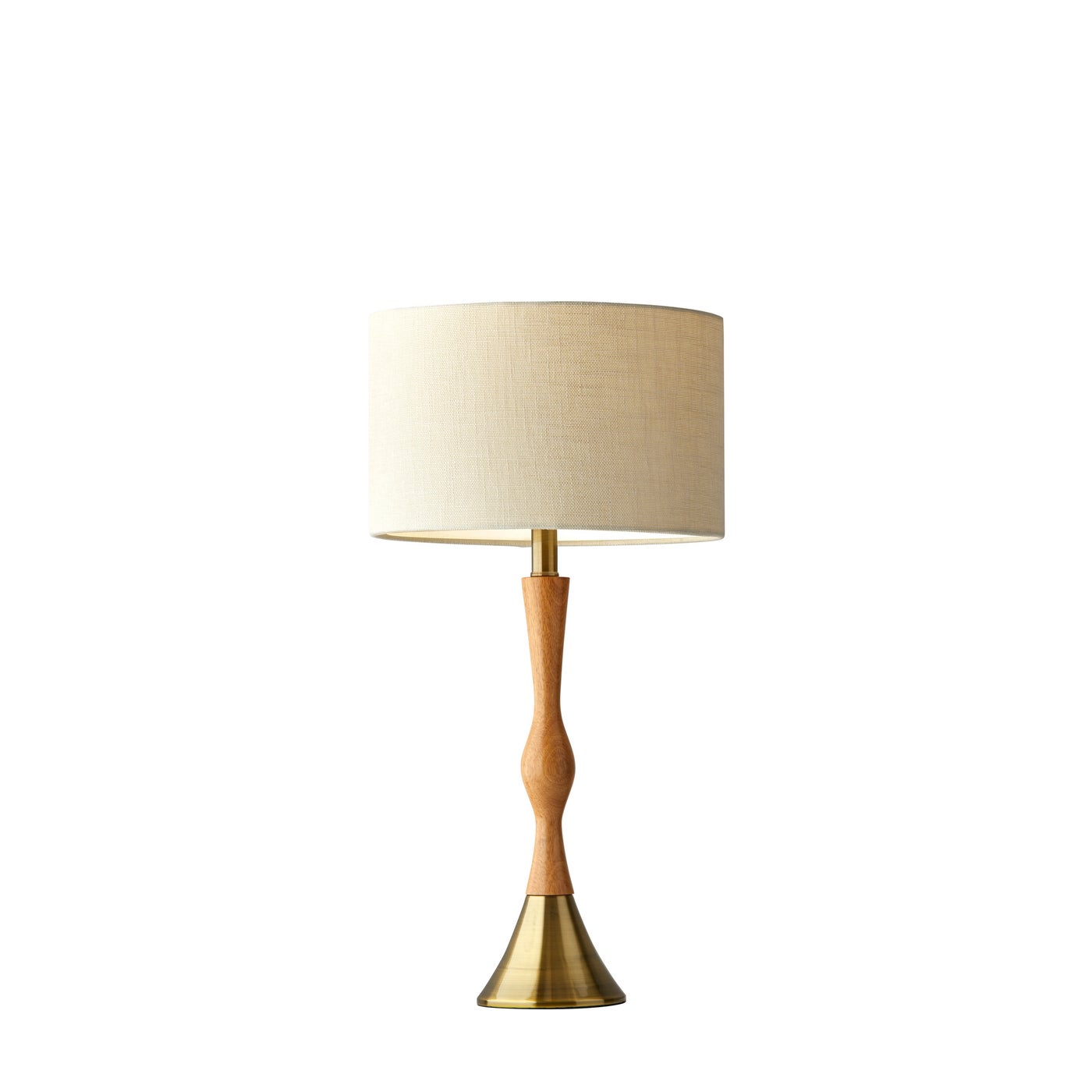 Adesso Home - 1576-12 - Table Lamp - Eve - Natural Oak Wood W. Antique Brass Accent