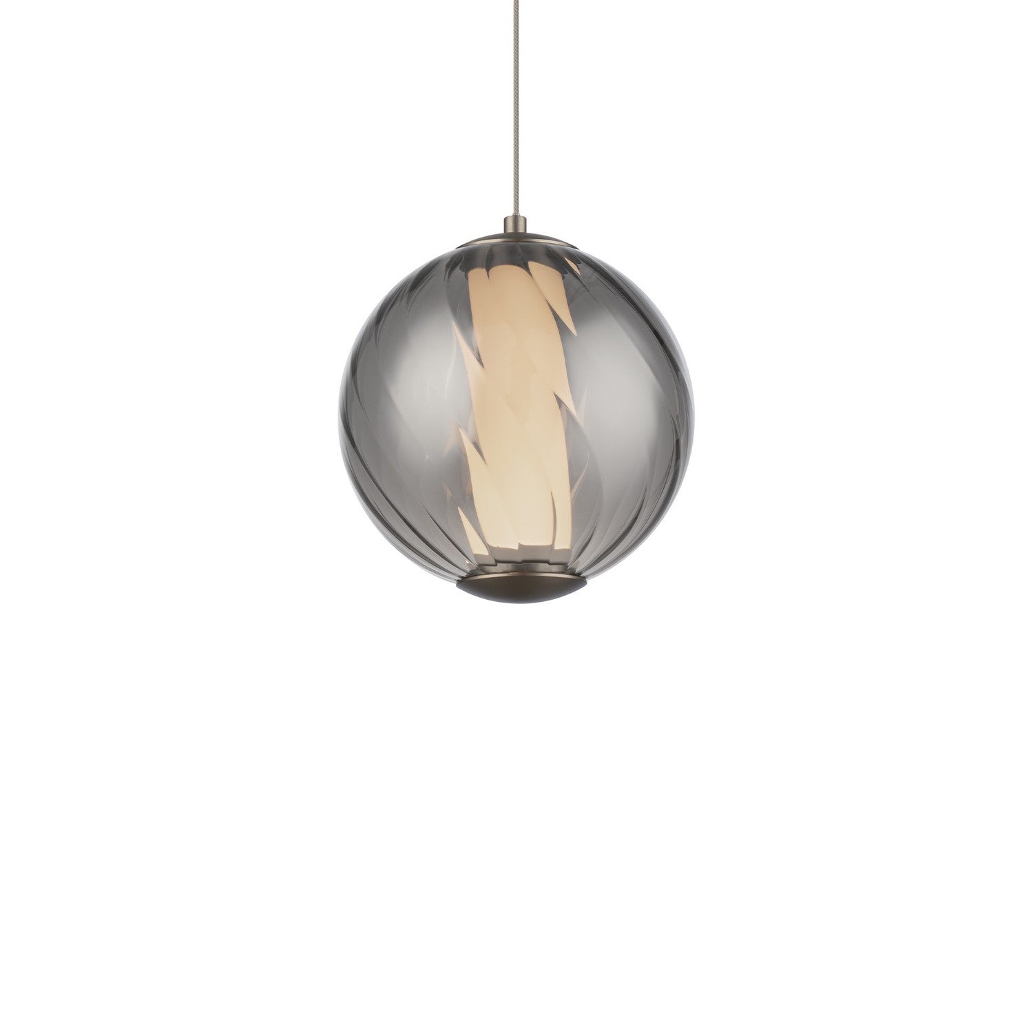 Modern Forms Canada - PD-32507-30-SM/BO - LED Mini Pendant - Swirly - Smoke Glass/Brushed Nickel