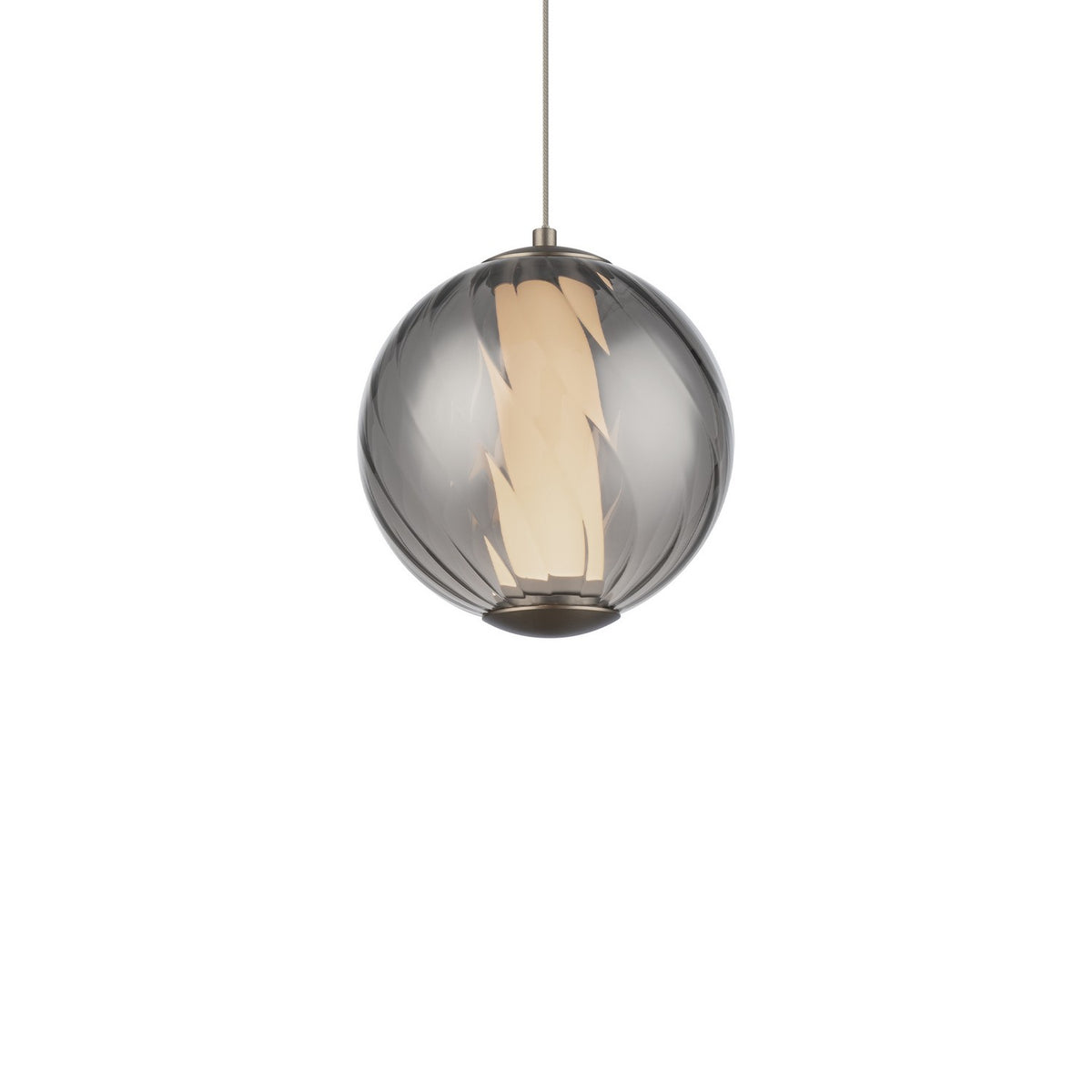 Modern Forms Canada - PD-32507-40-SM/BO - LED Mini Pendant - Swirly - Smoke Glass/Brushed Nickel