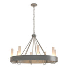 Hubbardton Forge - 105040-SKT-82-FD0611 - Eight Light Chandelier - Banded - Vintage Platinum
