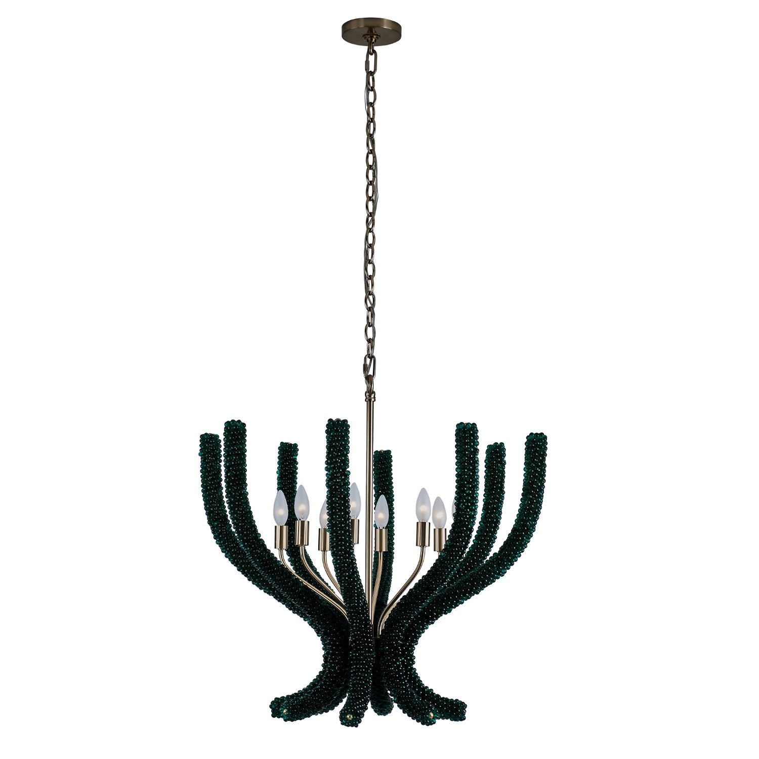 Kalco - 525955BCG/GRN - Huit Lumières Suspendu - CORAIL - Or champagne brossé