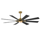 Éclairage Maxim 88878BKNAB Plafond Helm Ventilateur  en noir/naturel Laiton vieilli