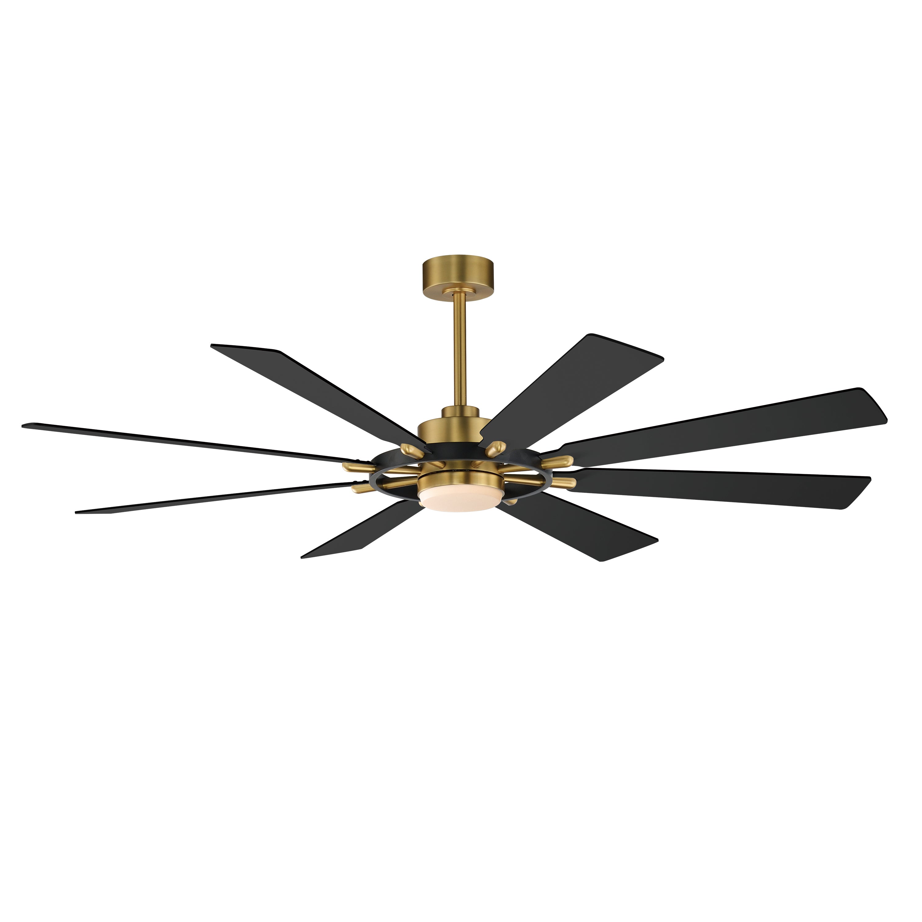 Éclairage Maxim 88878BKNAB Plafond Helm Ventilateur  en noir/naturel Laiton vieilli
