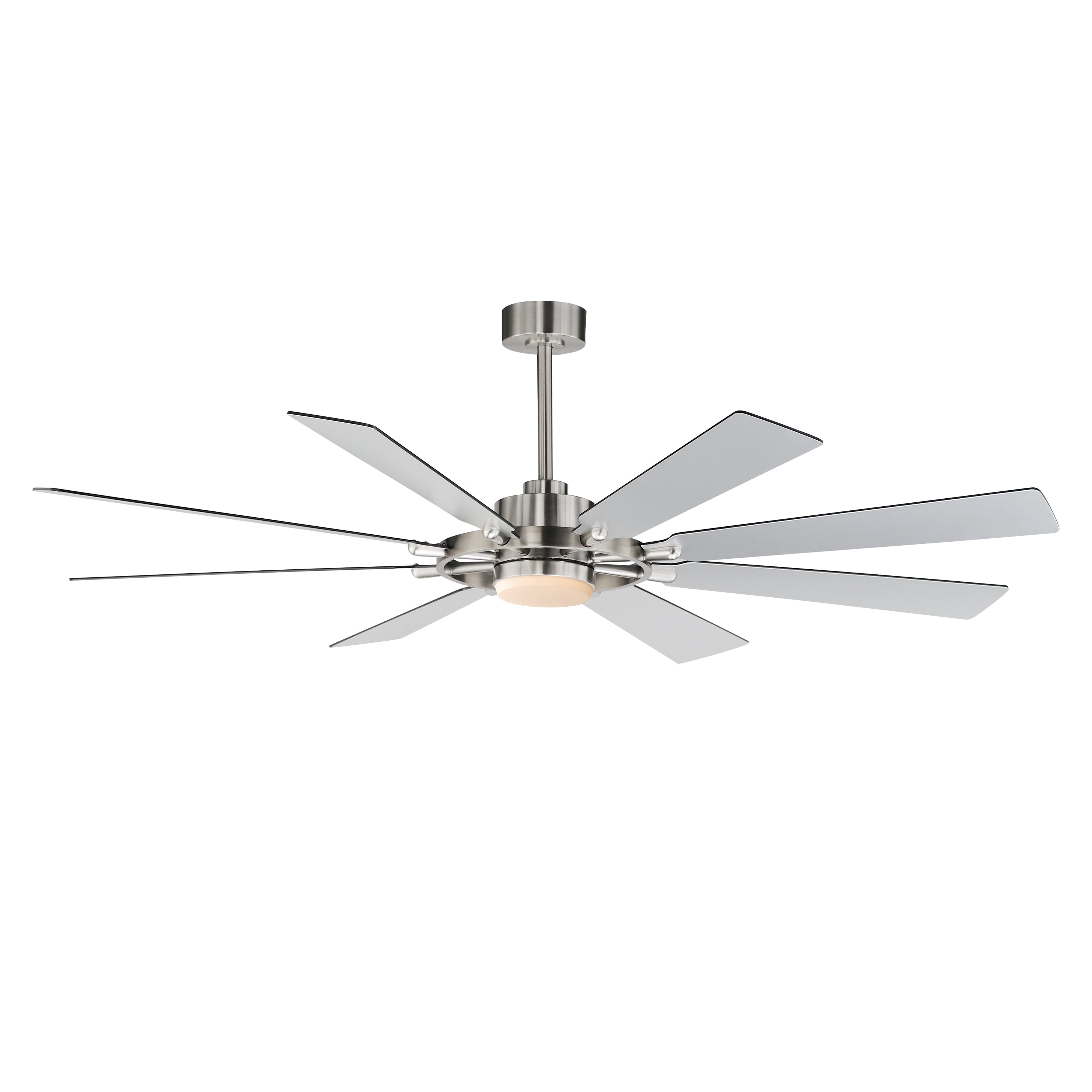 Éclairage Maxim 88878WTSN Plafond Helm Ventilateur  en nickel satiné