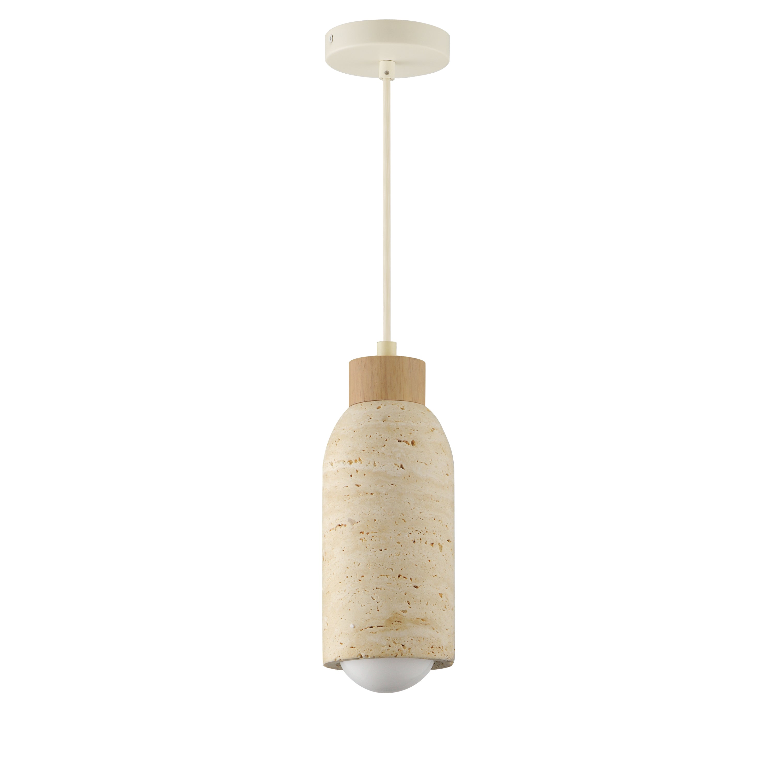 Maxim Lighting 90621TVOY Pompeii Pendant in Travertine / Oyster