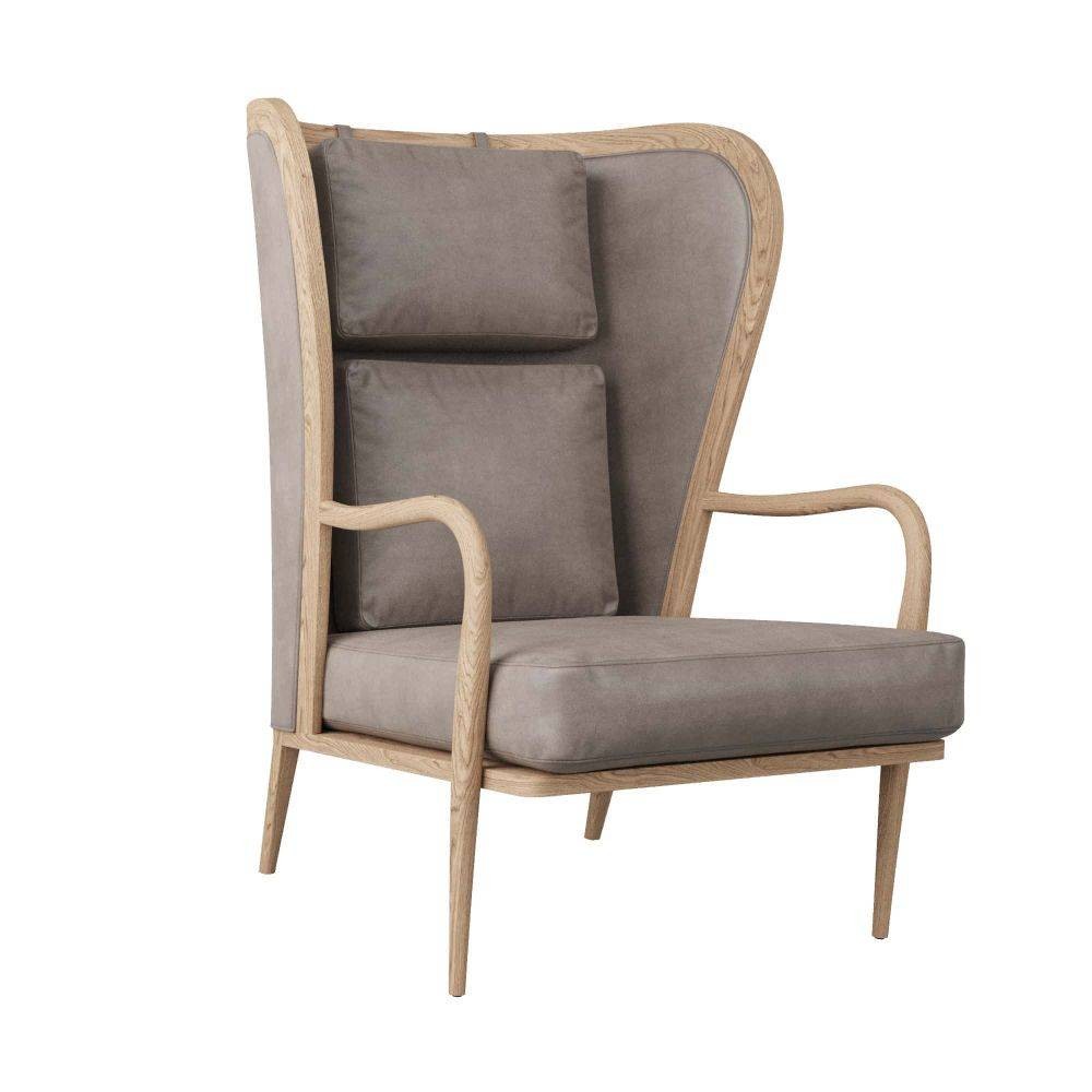 Arteriors - 5743 - Chaise - Stassi - Chêne fumé/Cuir carbone