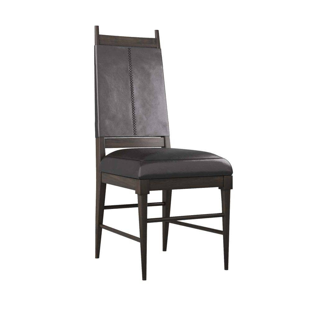 Arteriors - 6877 - Chair - Keegan - Ebony Wood/Black Leather