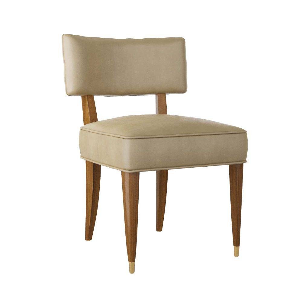 Arteriors - 6901 - Dining Chair - Laurent - Morel Leather/Dark Walnut/Antique Brass