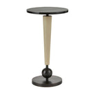 Arteriors - FAI03 - Table basse - Valari - Marbre noir/Cuir ivoire/Bronze