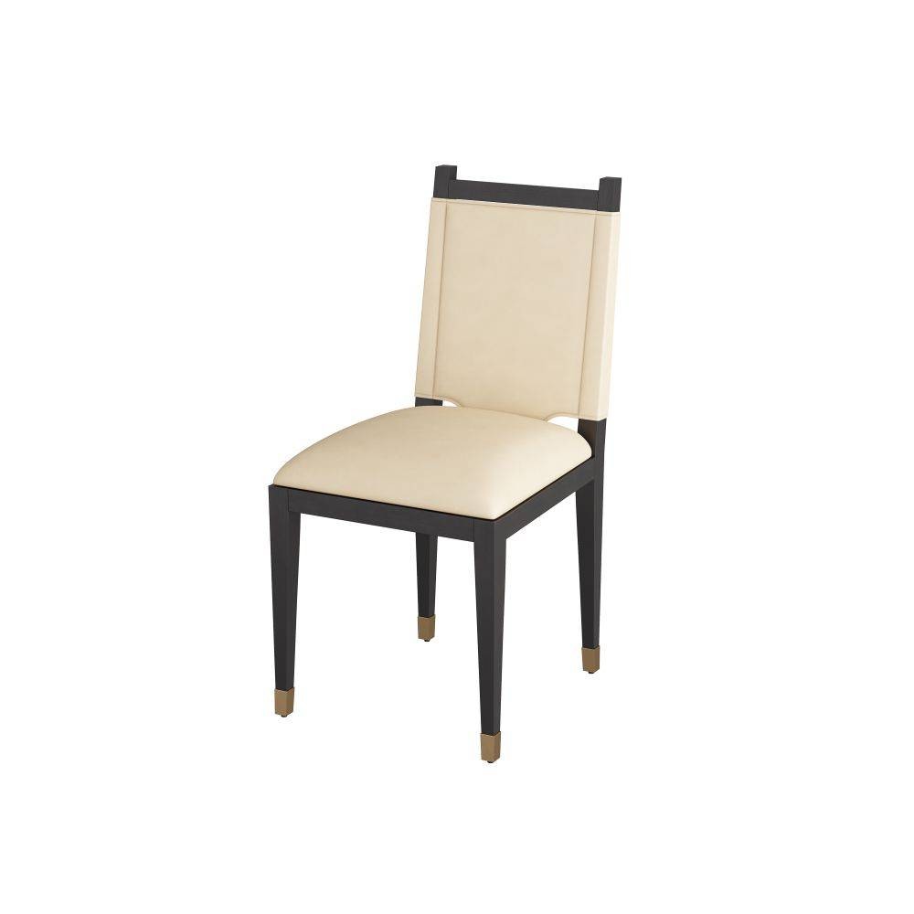 Arteriors - FRI07 - Chaise de salle à manger - Bardane - Cuir ivoire