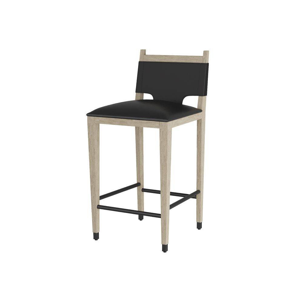 Arteriors - FSI08 - Bar Stool - Burdock - Ebony Leather