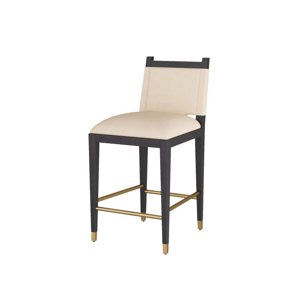 Arteriors - FSI09 - Tabouret de bar - Bardane - Cuir ivoire