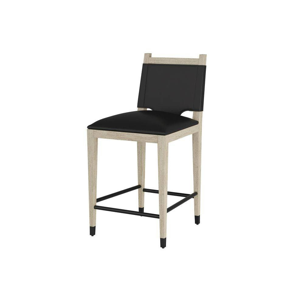 Arteriors - FSI10 - Tabouret de bar - Bardane - Cuir ébène