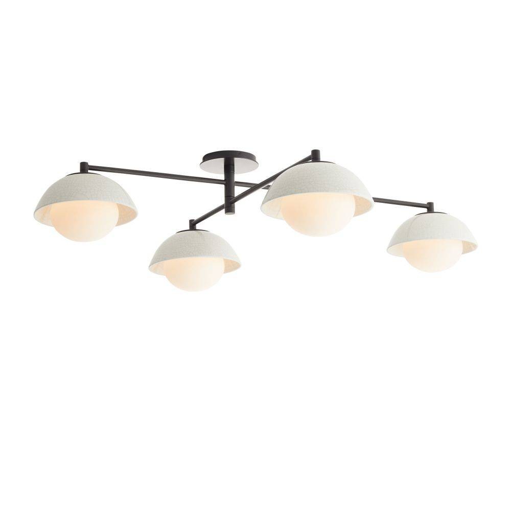 Arteriors - GADFC03 - Quatre lumières Plafonnier - Glaçure - Craquelins teintés ivoire