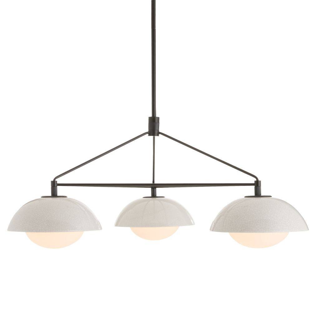 Arteriors - GADMC01 - Trois lumières Suspendu - Glaçure - Craquelins teintés ivoire