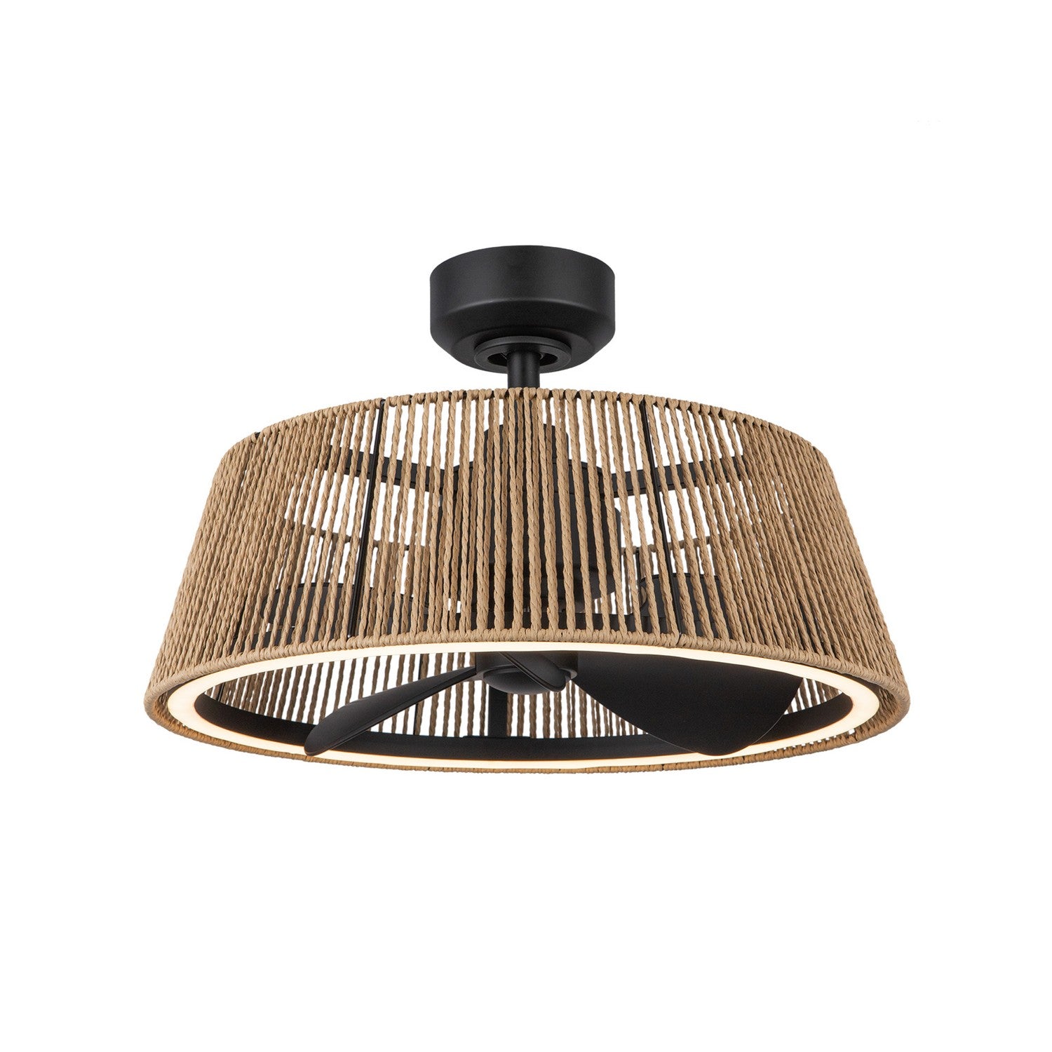 Kuzco Canada - CF41424-MB/BR-5CCT - 24"Ceiling Fan - Isla - Matte Black/Braided Rope