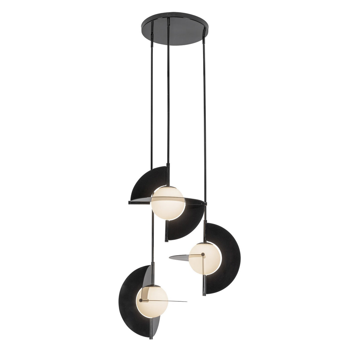Kuzco Canada - CH65127-GBK/OP-UNV - LED Chandelier - Scorpio - Glossy Black/Opal Glass