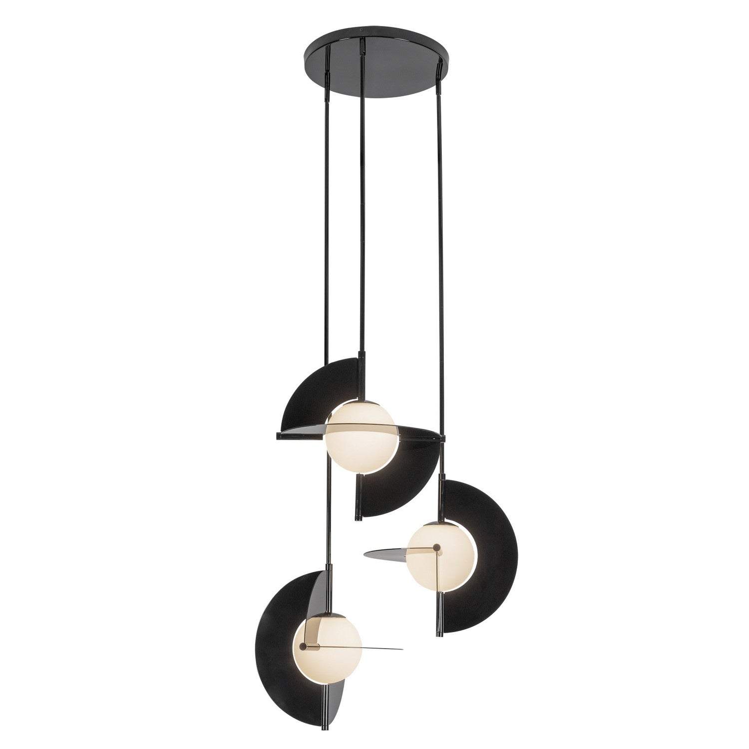 Kuzco Canada - CH65127-GBK/OP-UNV - LED Chandelier - Scorpio - Glossy Black/Opal Glass