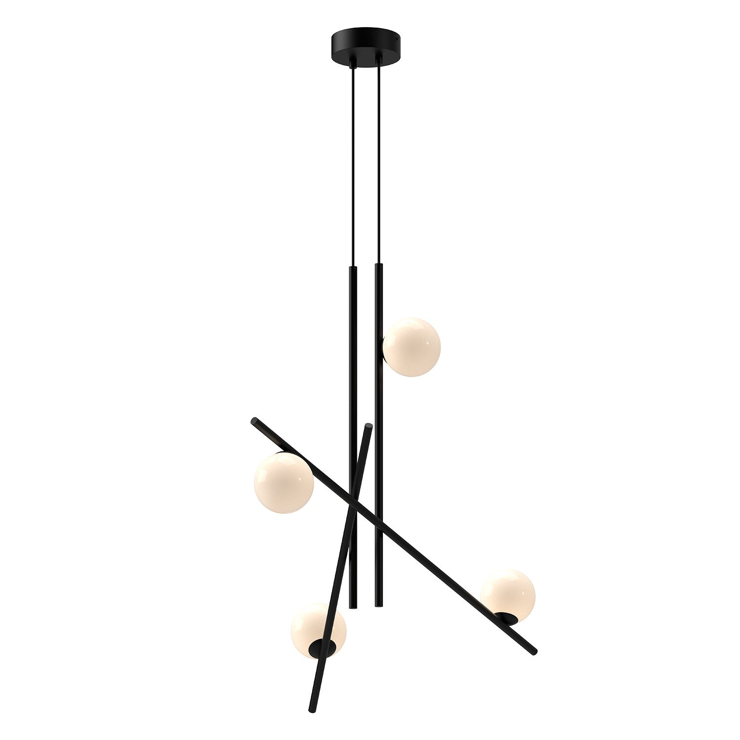 Kuzco Canada - CH89832-BK/GO-UNV - LED Chandelier - Amara - Black/Glossy Opal Glass