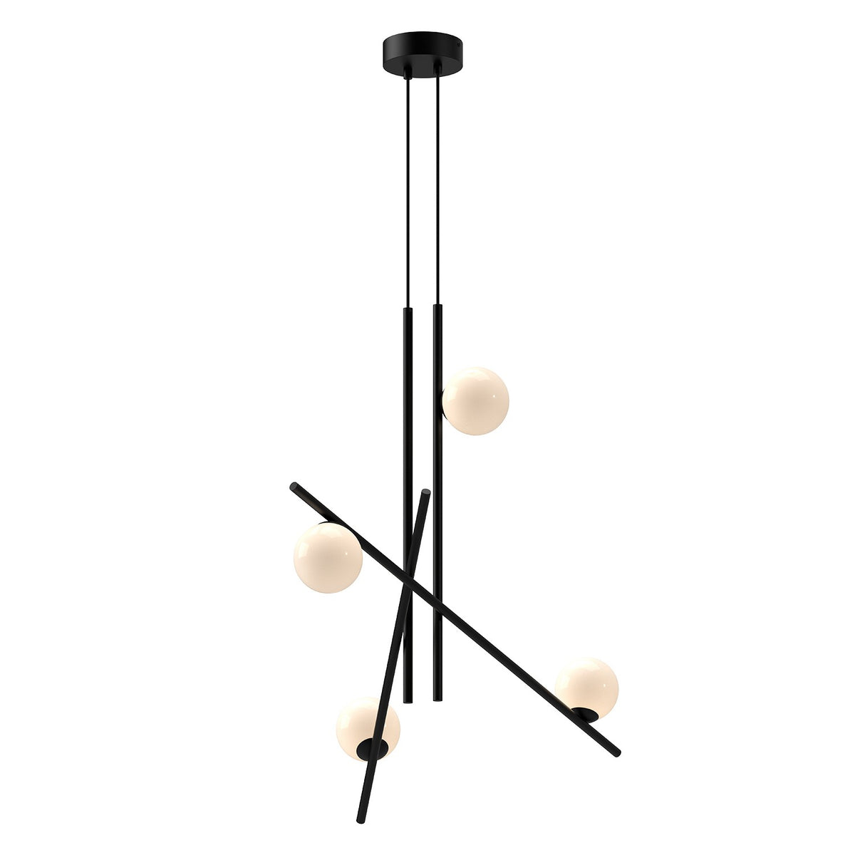 Kuzco Canada - CH89832-BK/GO-UNV - LED Chandelier - Amara - Black/Glossy Opal Glass