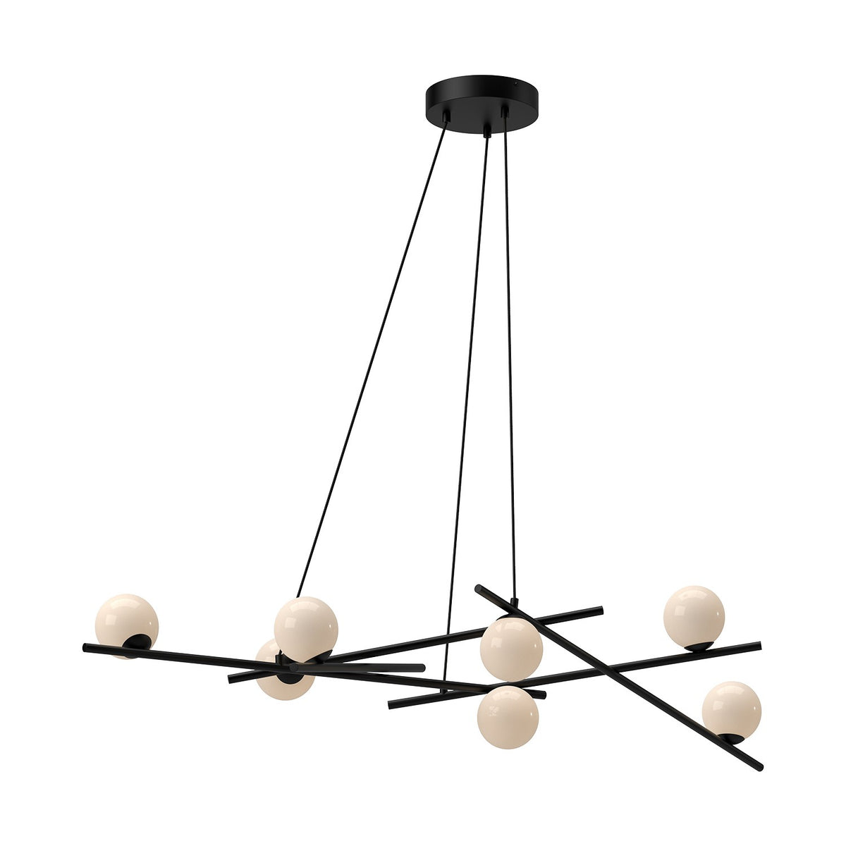 Kuzco Canada - CH89854-BK/GO-UNV - LED Chandelier - Amara - Black/Glossy Opal Glass