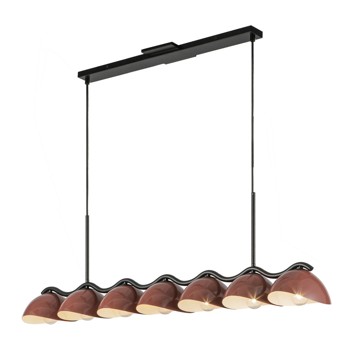 Kuzco Canada - LP57642-BK/BGD - Seven Light Linear Pendant - Atlas - Black/Burgundy