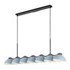 Kuzco Canada - LP57642-BK/CER - Seven Light Linear Pendant - Atlas - Black/Cerulean