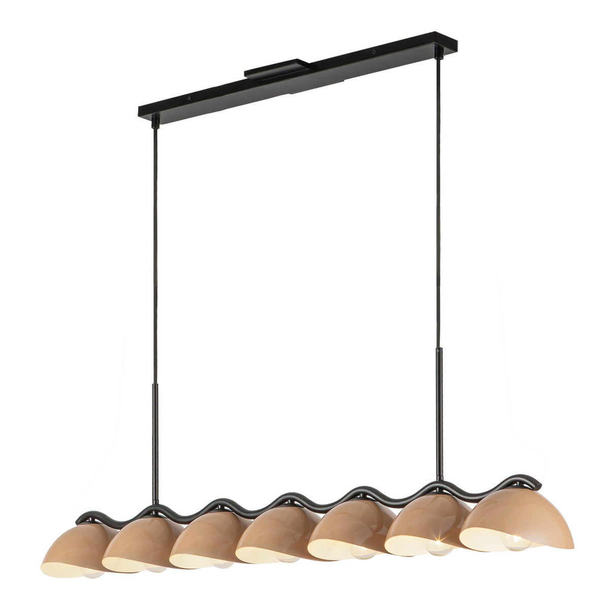 Kuzco Canada - LP57642-BK/PEC - Seven Light Linear Pendant - Atlas - Black/Peach