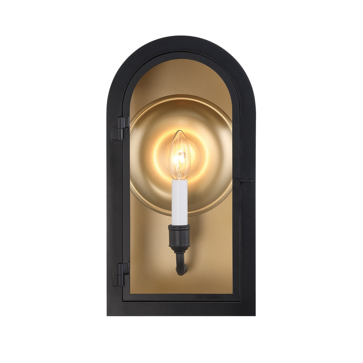 Savoy House - 5-410-331 - One Light Outdoor Wall Lantern - Grotto - Matte Black with Vintage Gold