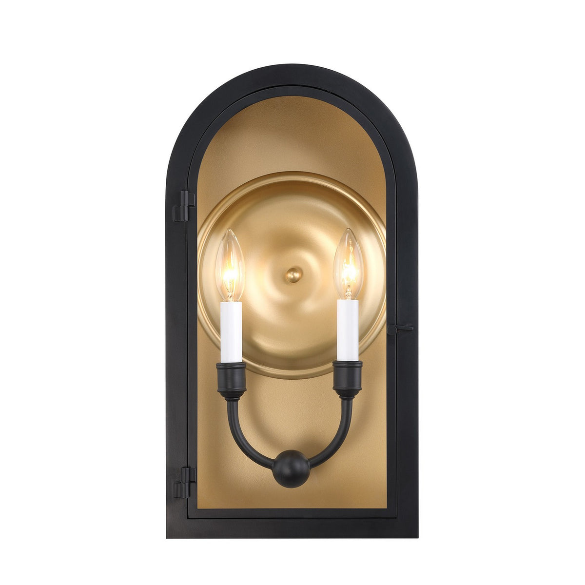 Savoy House - 5-411-331 - Two Light Outdoor Wall Lantern - Grotto - Matte Black with Vintage Gold
