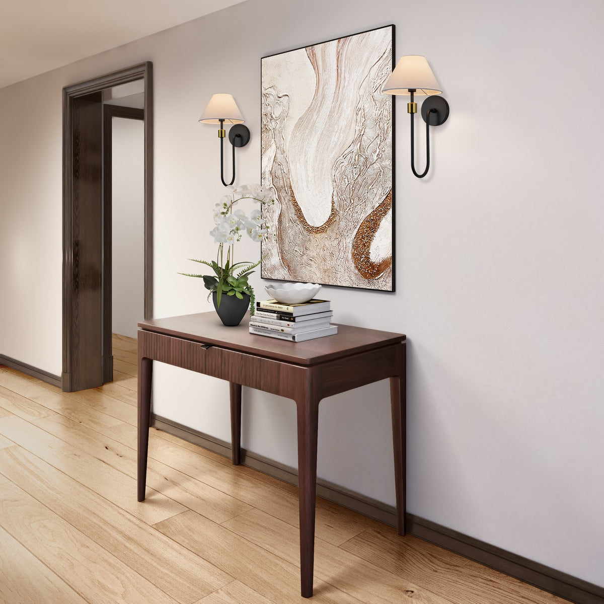 Artcraft Canada - AC12031BB - Une lampe Murale - Providence - Noir, laiton brossé