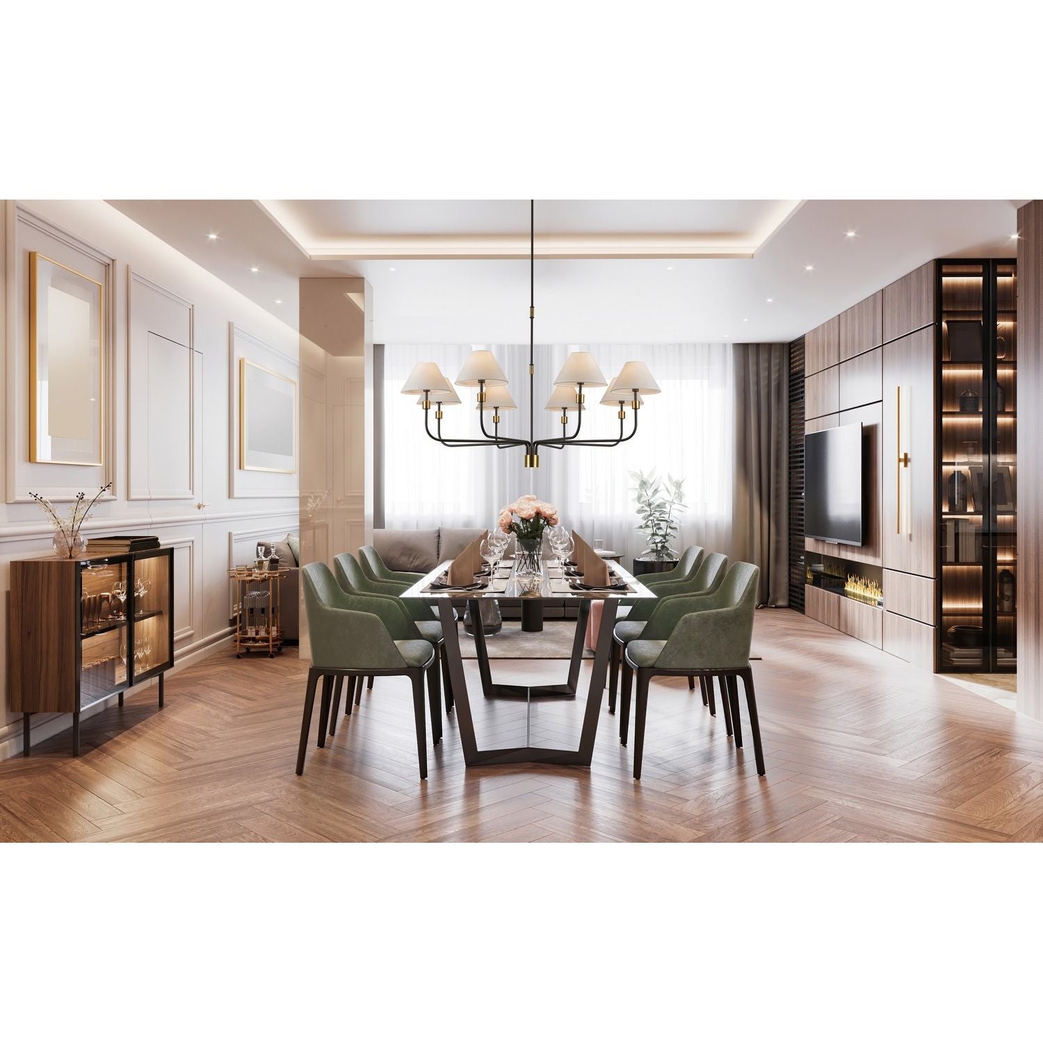 Artcraft Canada - AC12038BB - Eight Light Chandelier - Providence - Black, Brushed Brass