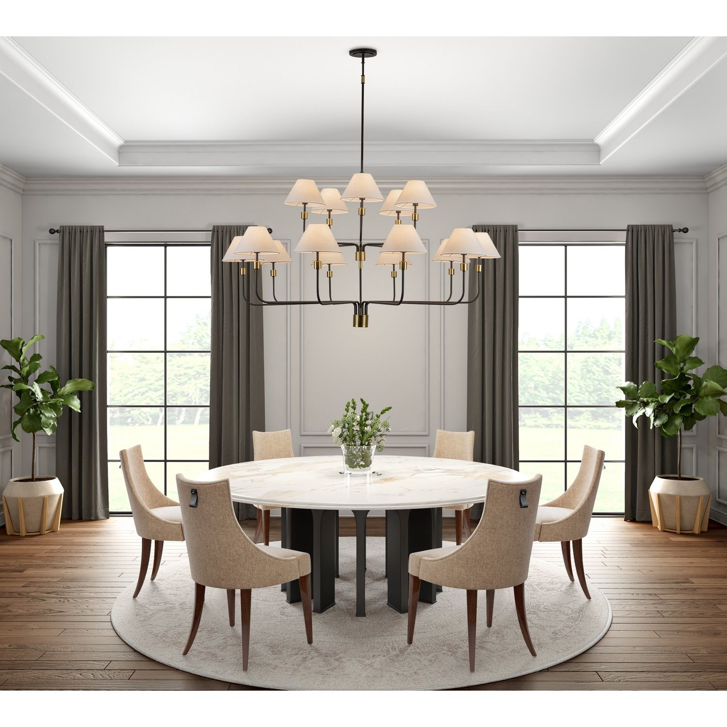 Artcraft Canada - AC12039BB - 15 Light Chandelier - Providence - Black, Brushed Brass