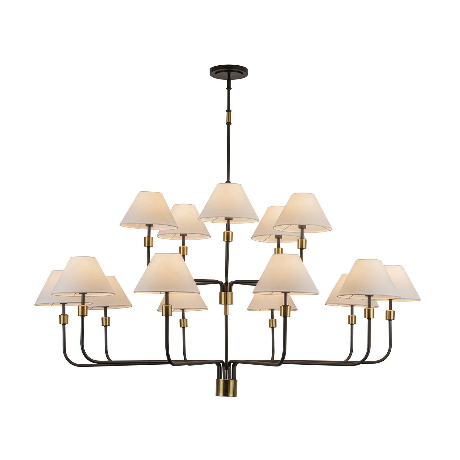 Artcraft Canada - AC12039BB - 15 Light Chandelier - Providence - Black, Brushed Brass