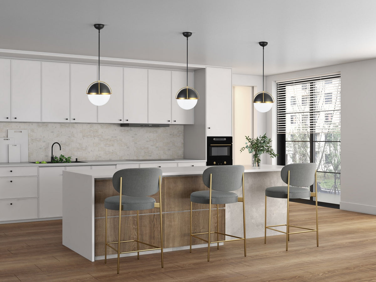 Artcraft Canada - AC12040BB - One Light Pendant - Dahlia - Black, Brushed Brass