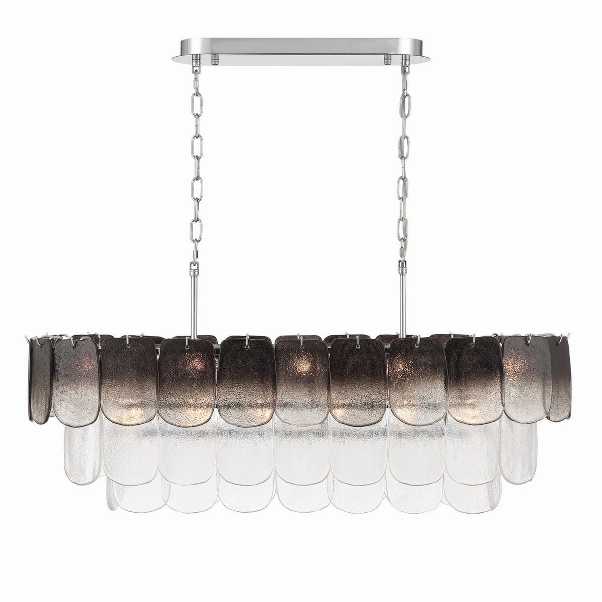 Artcraft Canada - AC12054CS - 12 Light Island Pendant - Bianca - Polished Nickel, Crystalline Smoke