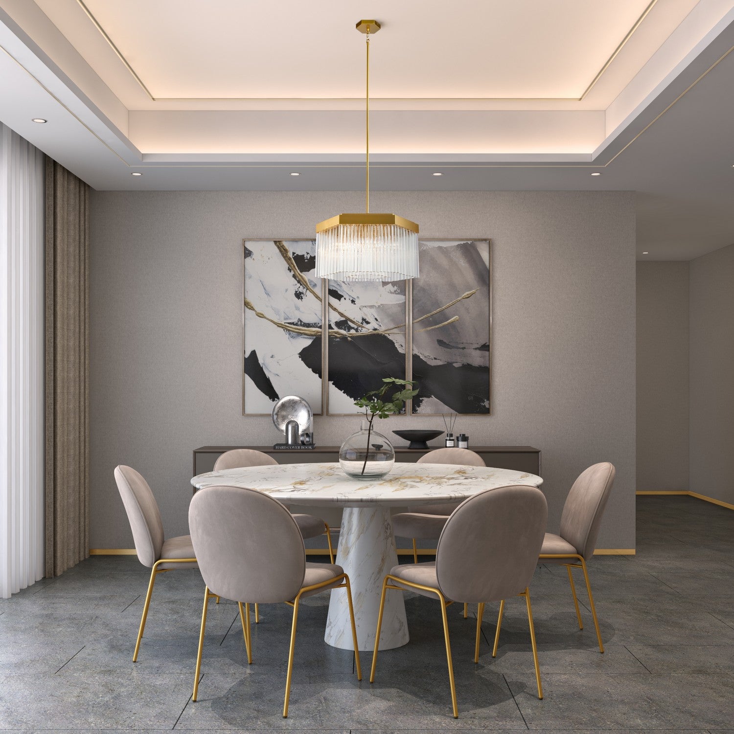 Artcraft Canada - AC12063BR - Seven Light Chandelier - Emma - Brushed Brass