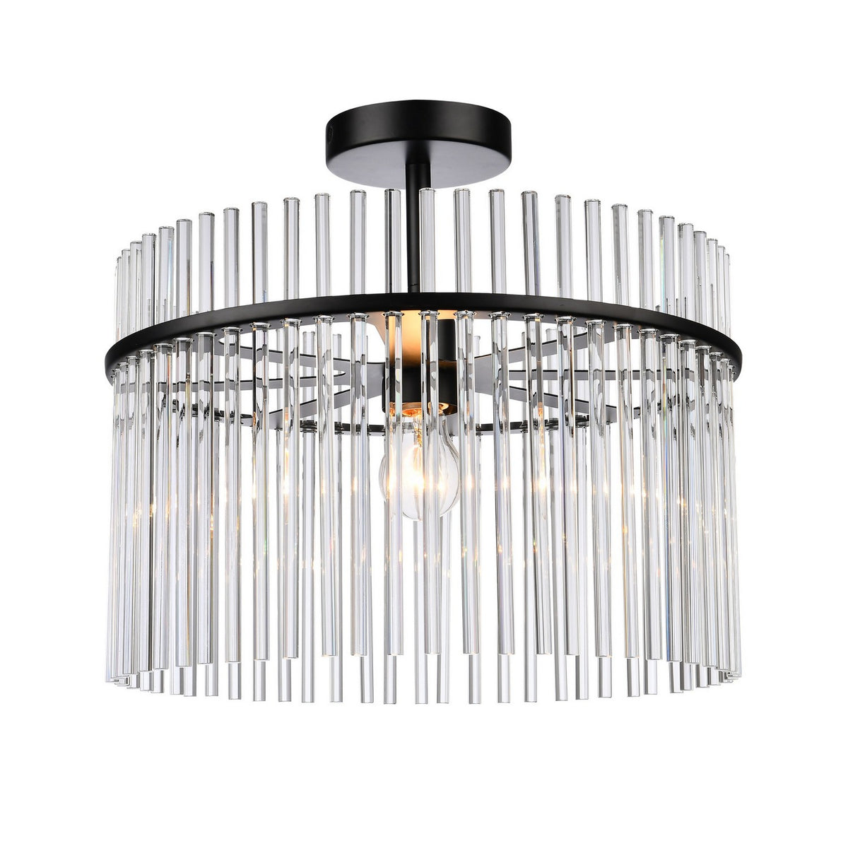 Artcraft Canada - AC12081BK - One Light Semi Flush Mount - Ava - Black